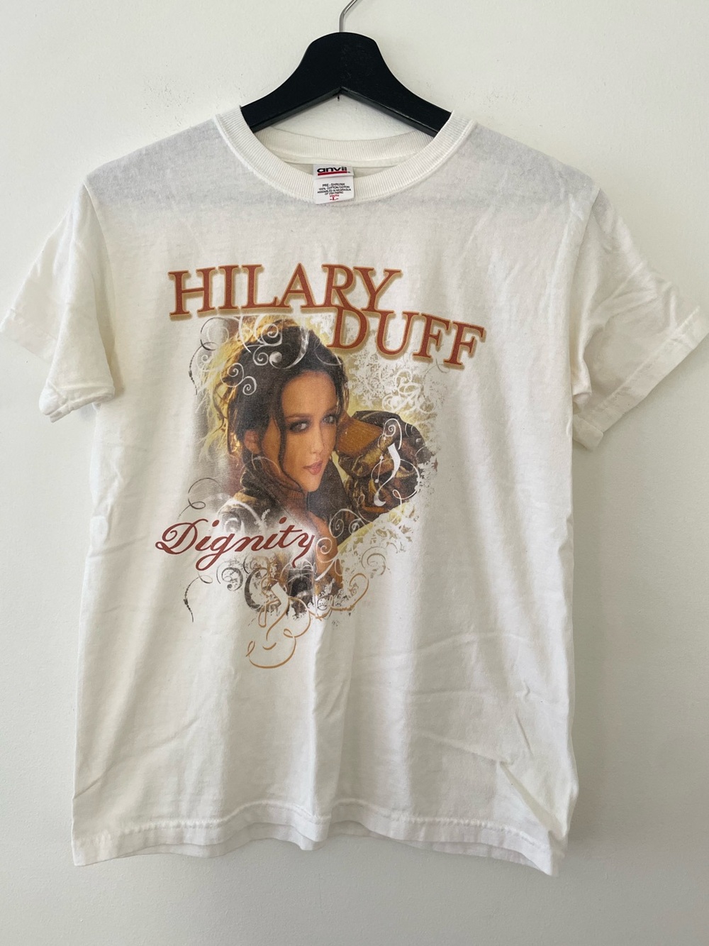 Vintage Y2K Hilary Duff Dignity Tour 2007 100% Cotton Tee Size Youth L